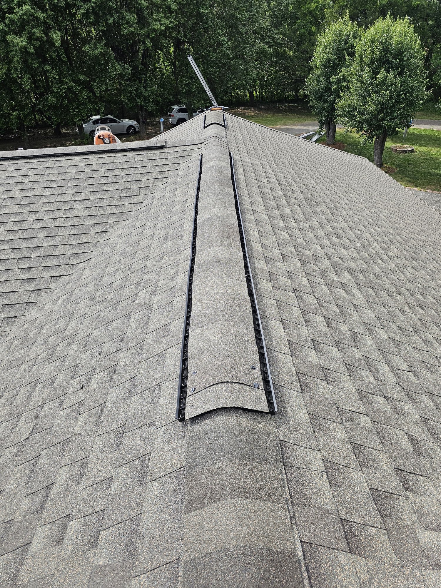 Clean roof ridge detail on a finished D&S Roofing project